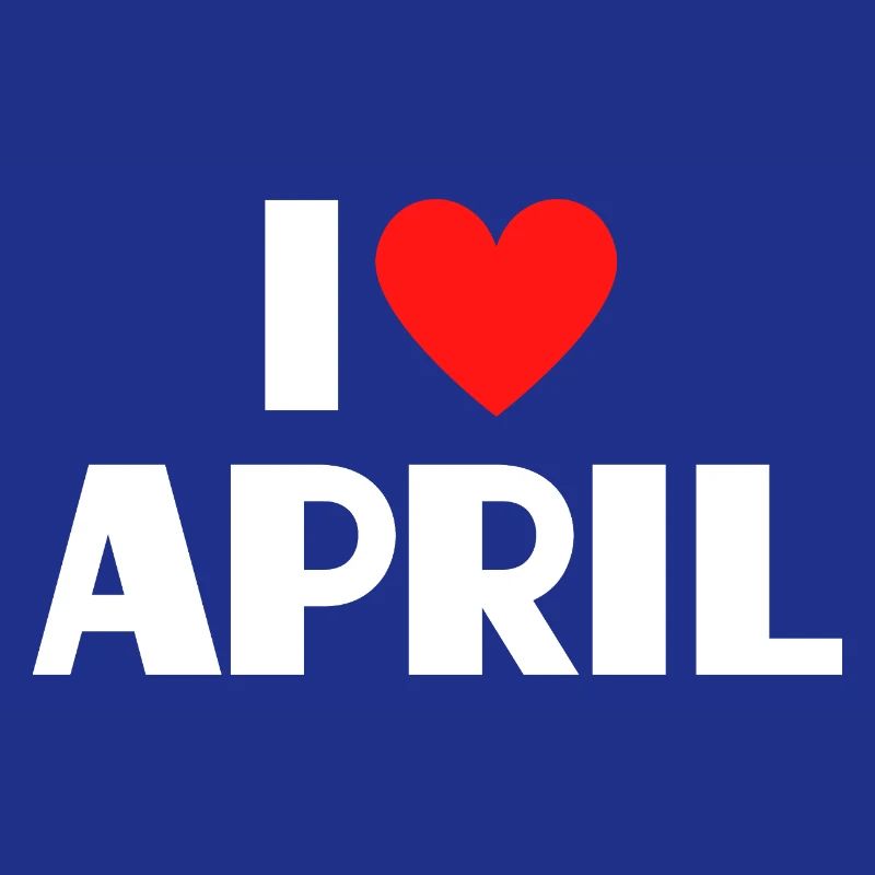 Ich liebe April rotes Herz Retro Statement 