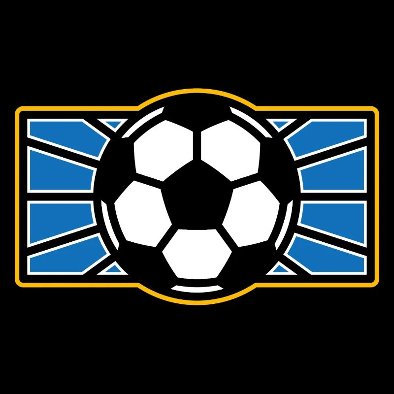 Retro Soccer Crest: Blue Radiant Rays