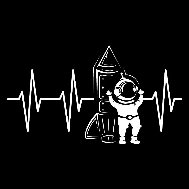 Rocketman Heartbeat Pulse Rocket Astronaut Symbol