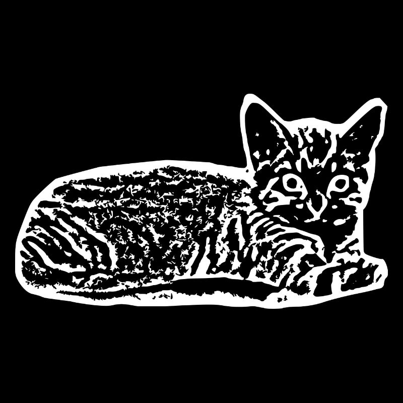 Cat White Silhouette Gift Cat Lover