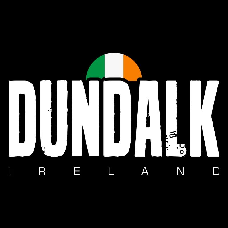 T-shirt à texte gras du drapeau irlandais Dundalk