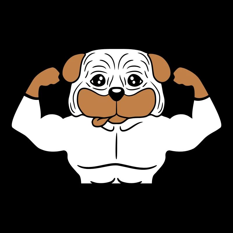 Dog Bodybuilder Strong Muscles Gym Weightlifting