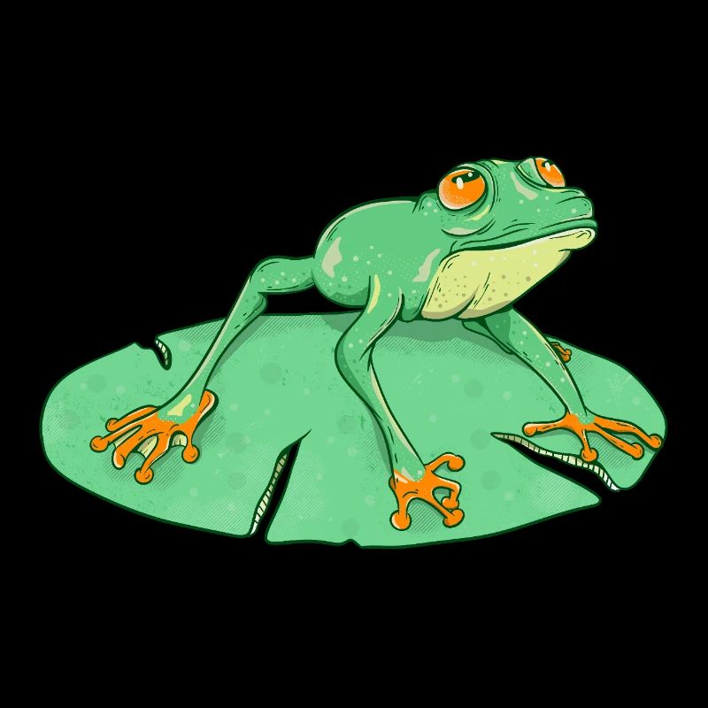 Mignonne grenouille verte sur un nénuphar