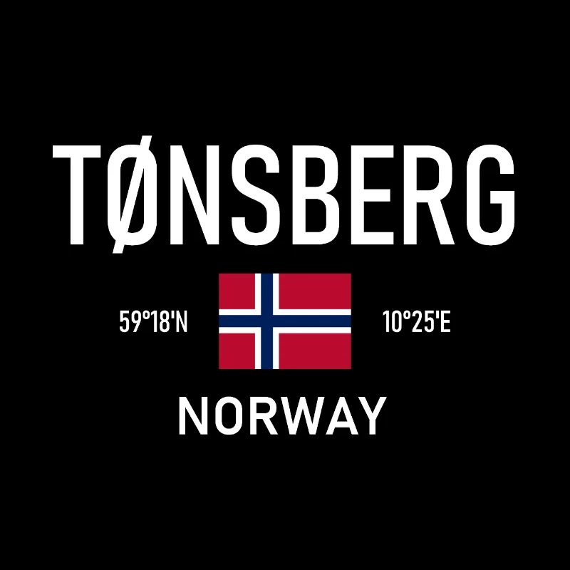 Tønsberg - Norvège - Coordonnées - Drapeau Tonsberg