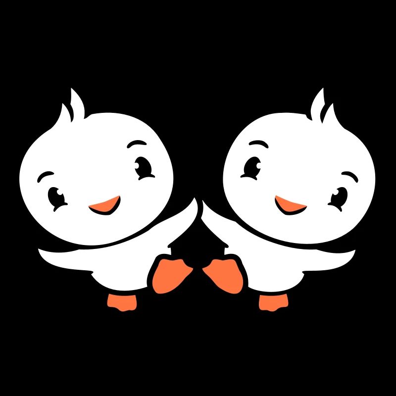 2 Ducks Friends Happy Cute Cute Friendly