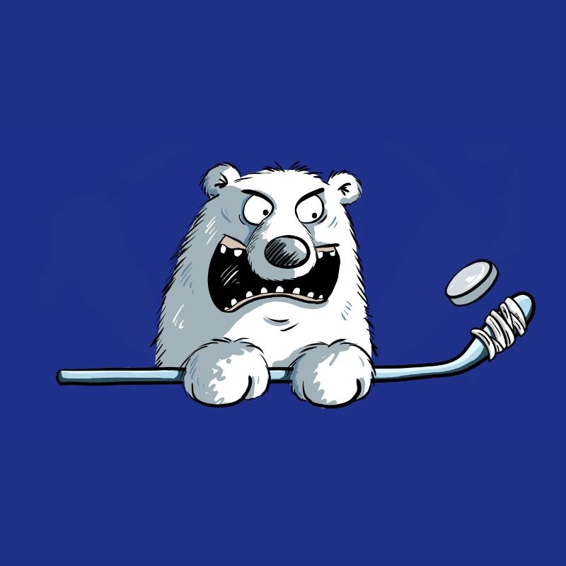 Cooler Eisbär Mit Eishockeyschläger I Eishockey