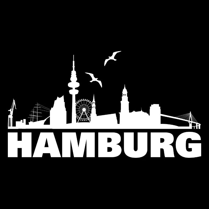 Hambourg silhouette - blanc