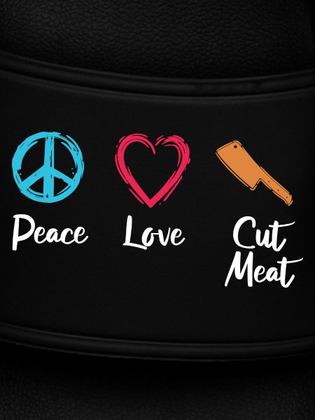 Frieden Liebe Fleisch schneiden