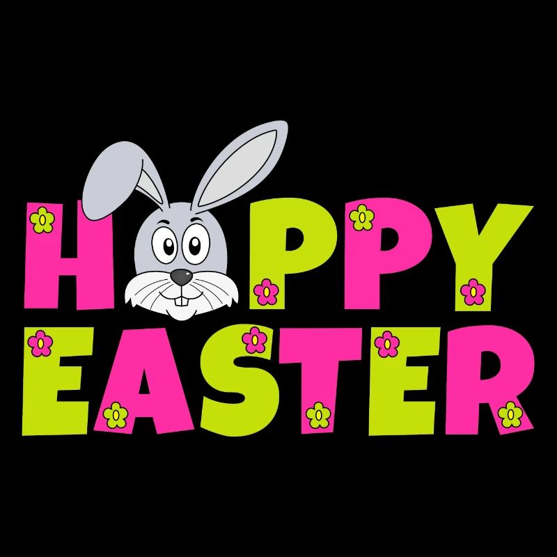 Happy Easter Easter Flowers Rabbit Hoppy Easter