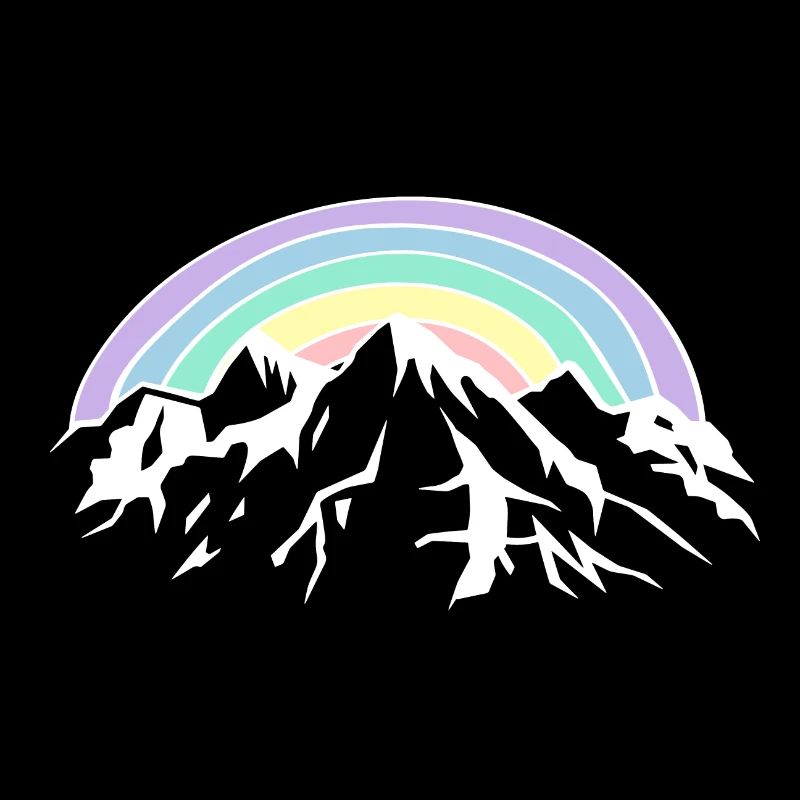 Regenbogen und Berge