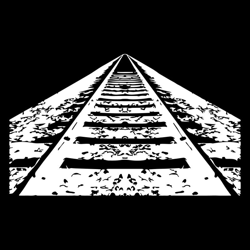 Train rails into the horizon