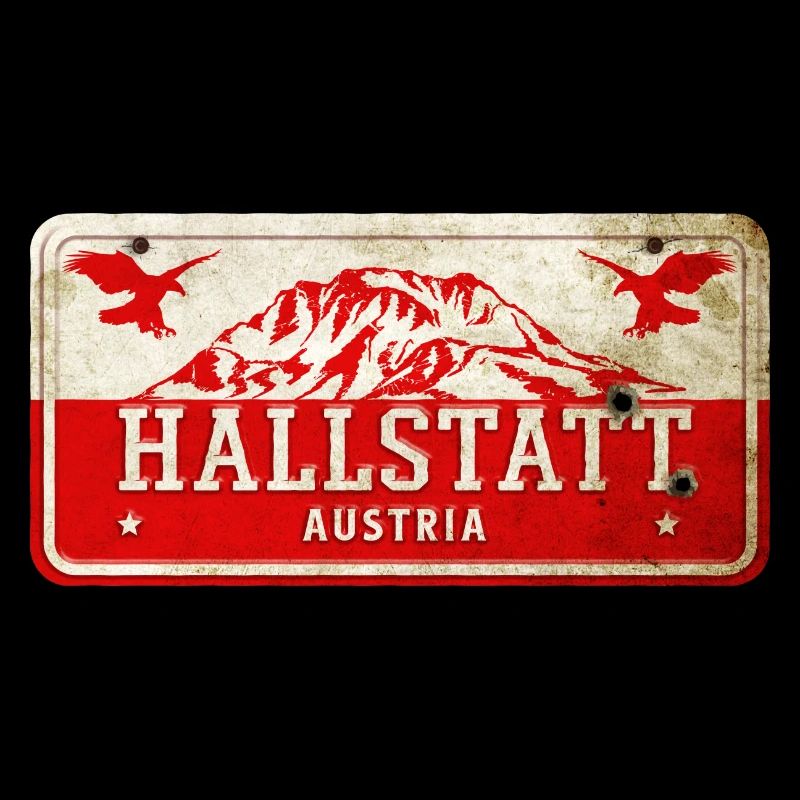 Hallstatt Österreich Vintage Schild