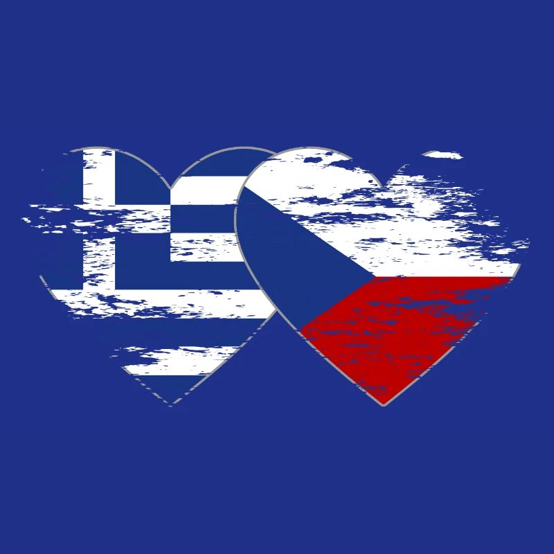 Grèce République tchèque drapeau utilisé coeur