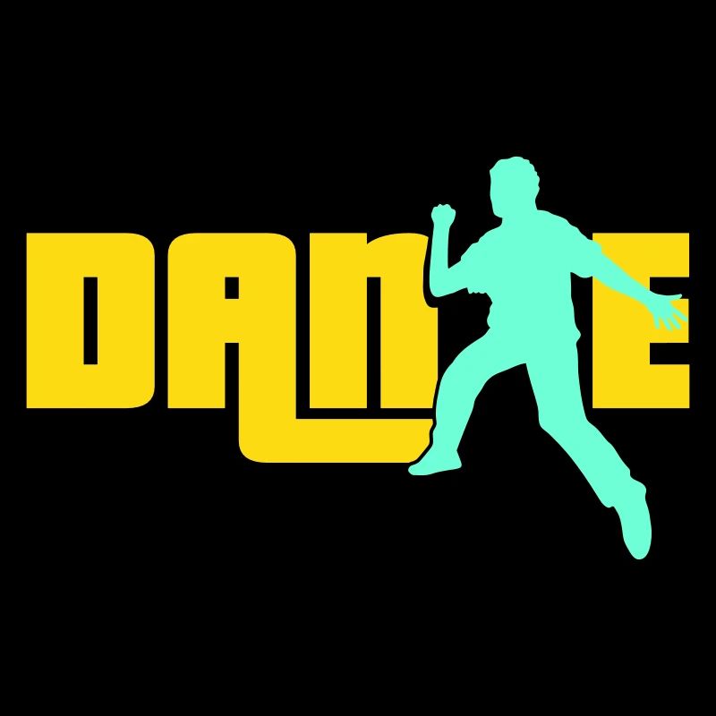 Dance Text Dancing Man Silhouette Party Music