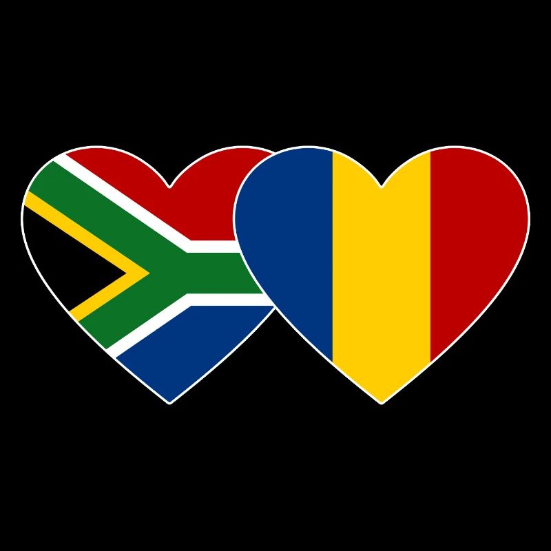 Südafrika Tschad Flagge Herz used