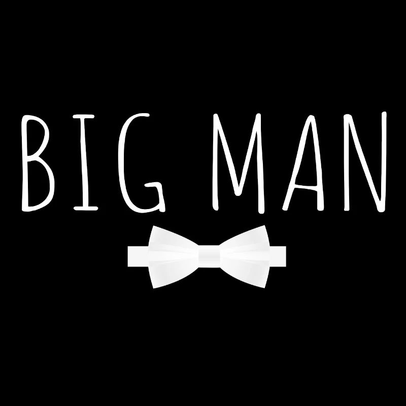 Humorous Design Big Man White Bowtie