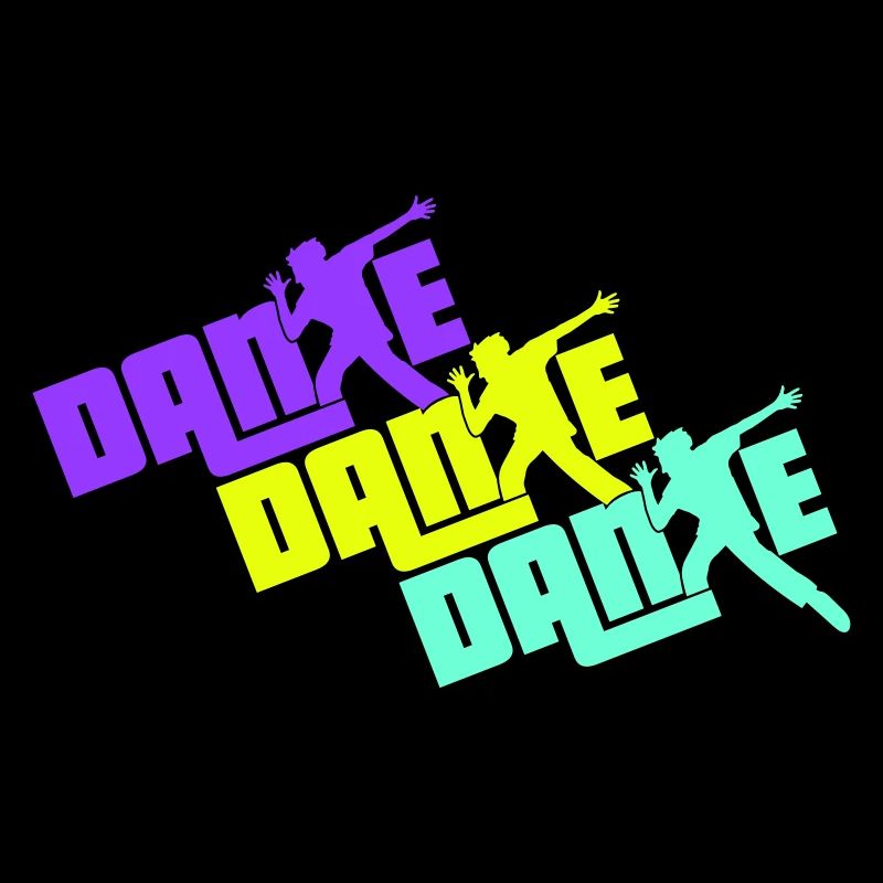 Dance Text Dancing Man Silhouette Party Music