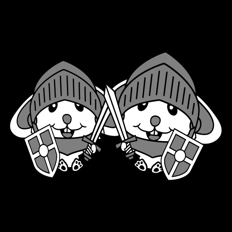 2 Bunnies Chevalier Épée Bouclier Armure Casque Héros