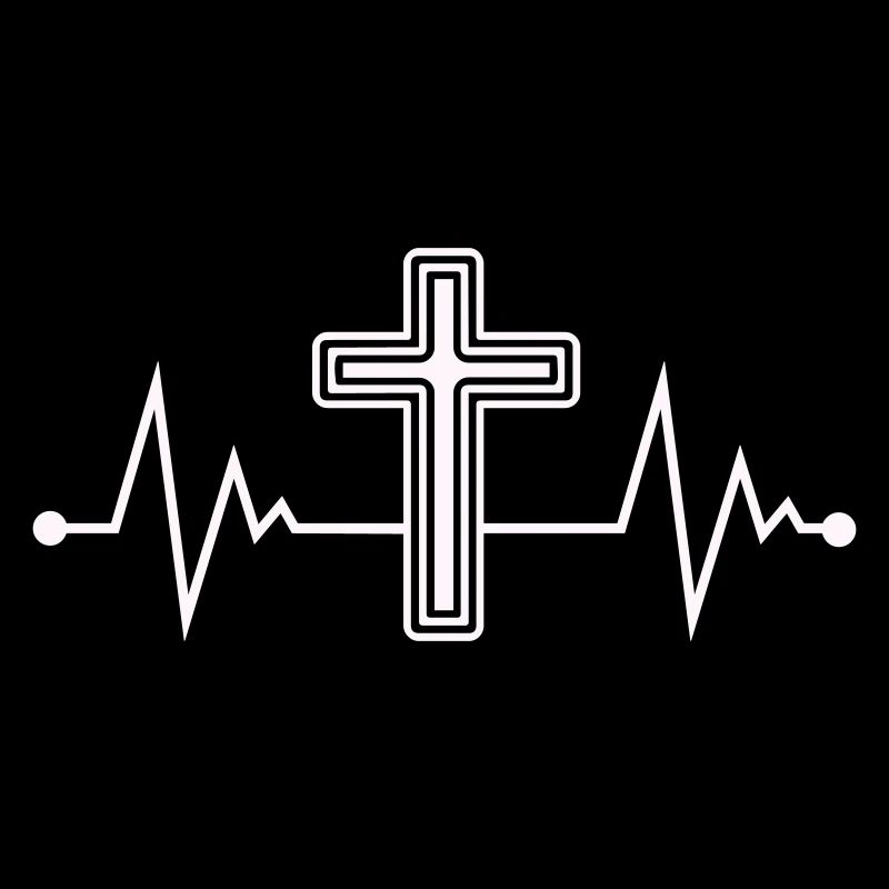 Cross heartbeat icon