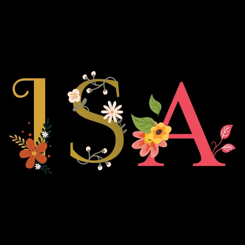 ISA Name mit Blumen geschmückt