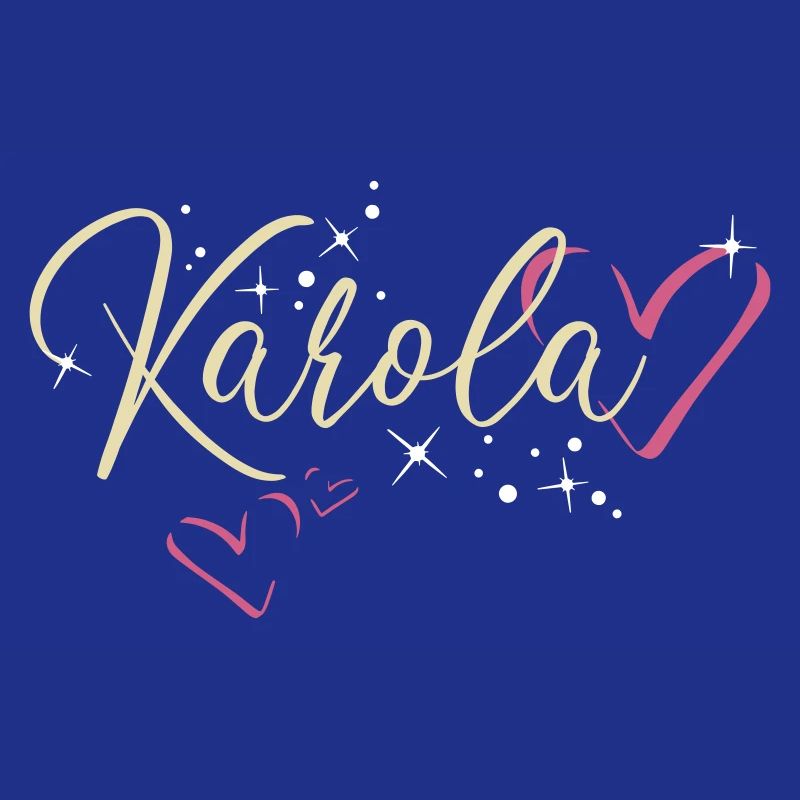 Karola Last name First name Calligraphy heart