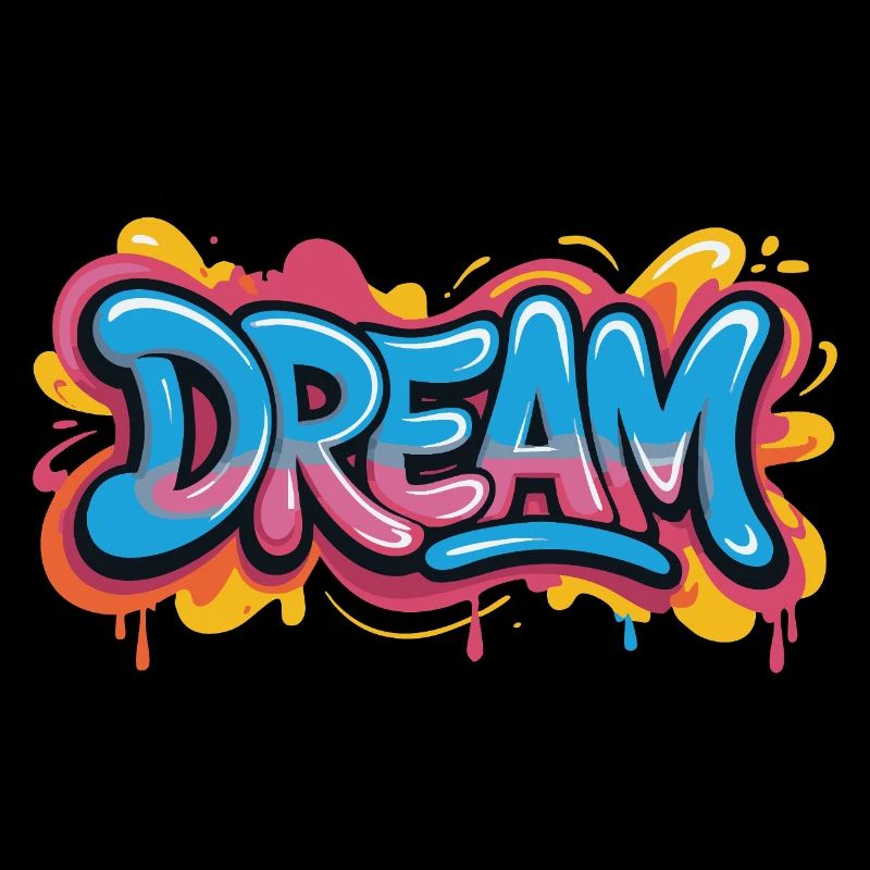 DREAM Graffiti Design voller Farbe und Motivation