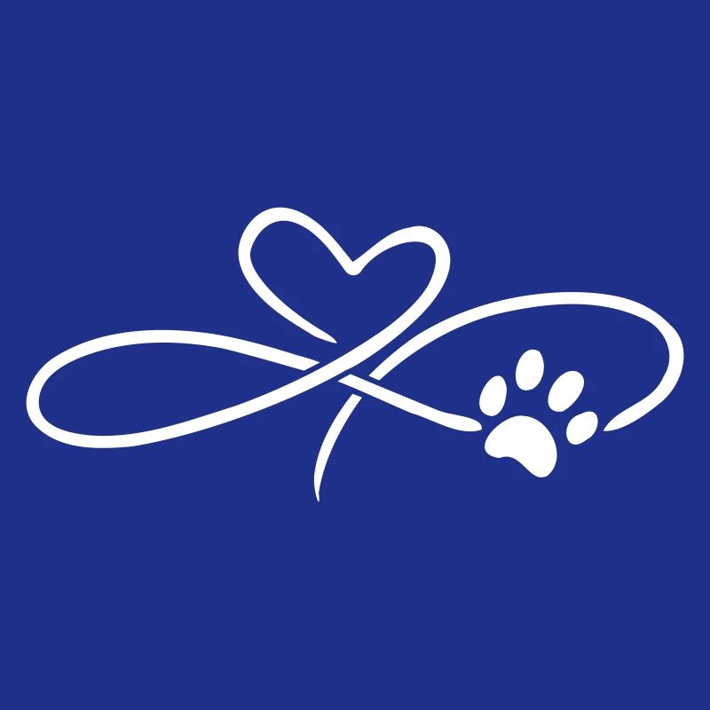 Infinity Herz mit Pfote Hund Katze