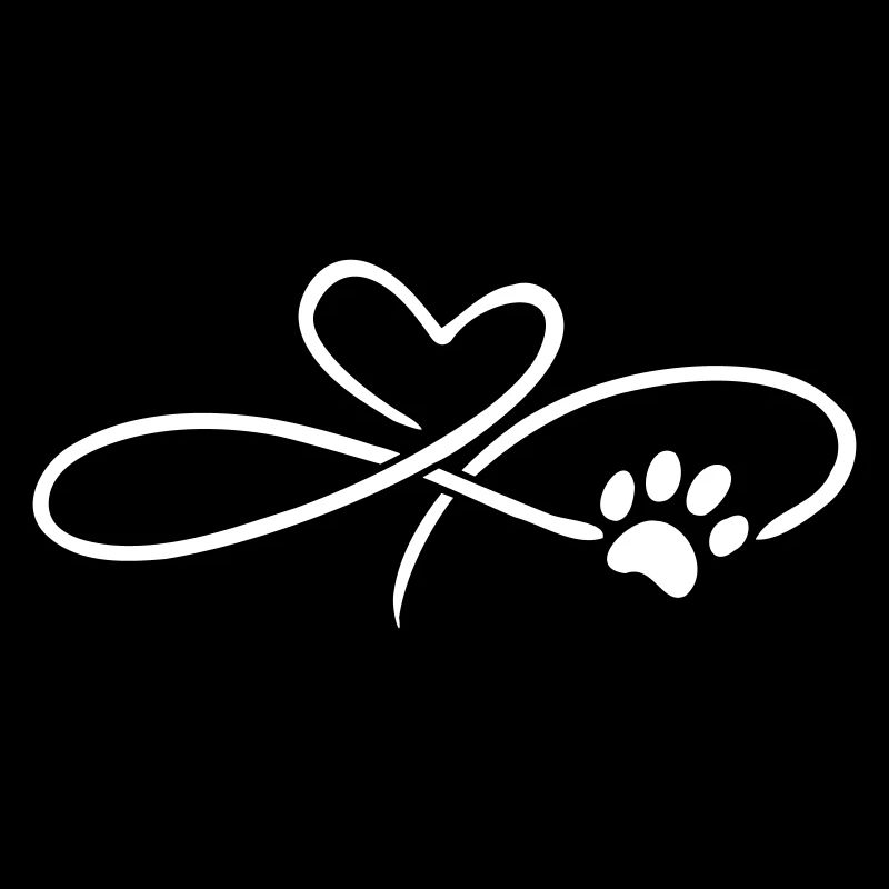 Coeur infini avec patte chat chien
