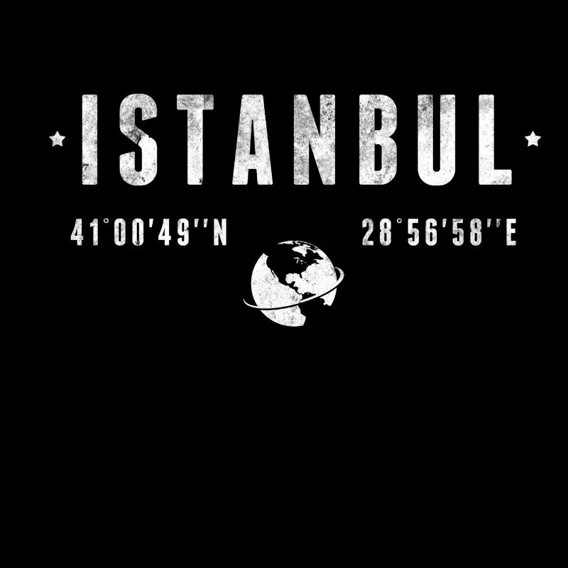 Istanbul Coordonnées Géographiques Stylisées