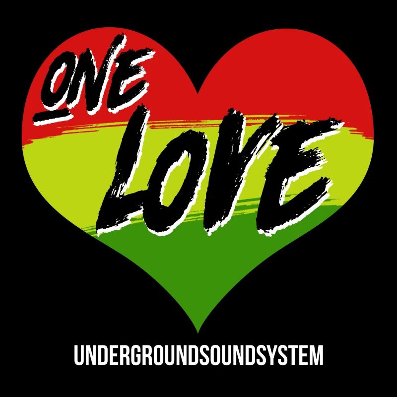 One Love Graffiti Heart Rainbow