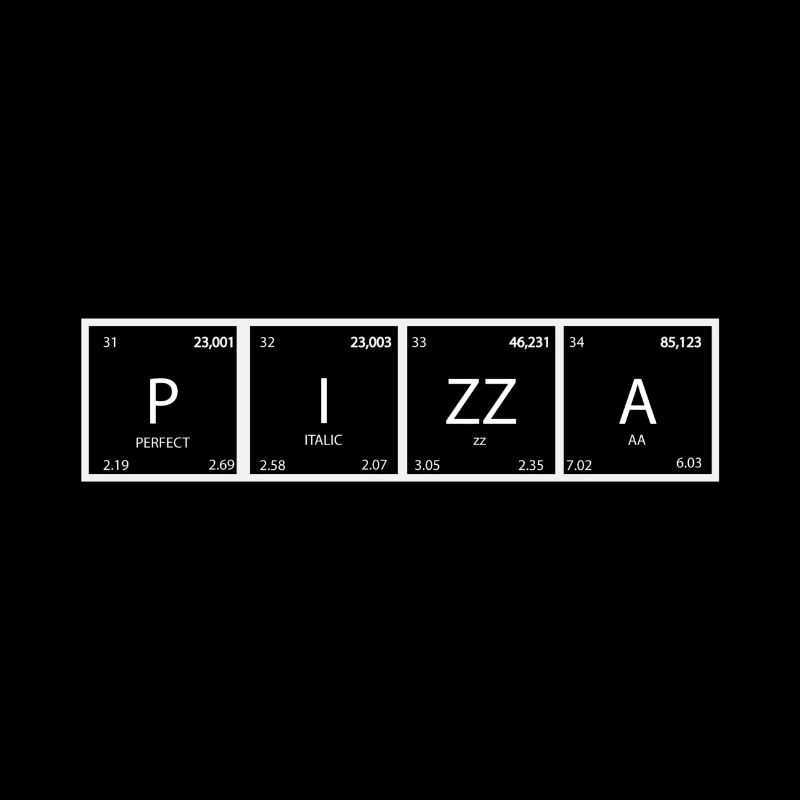 Pizza Graphic – Typo in Periodic Table Style