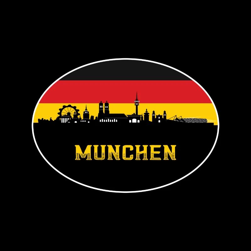 Munich Allemagne Drapeau Skyline München Deutsche