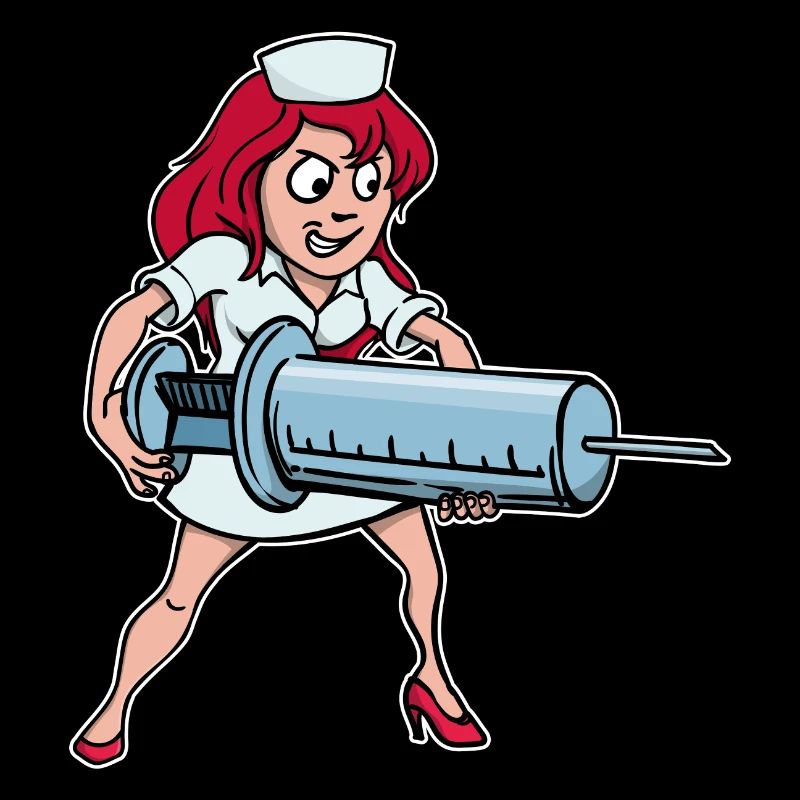 Spritze Impfung Krankenschwester Lustig Medizin