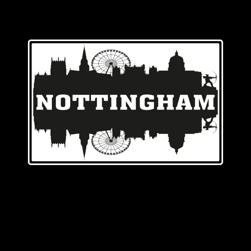 Nottingham Angleterre Voyage Skyline Souvenirs Silhoue