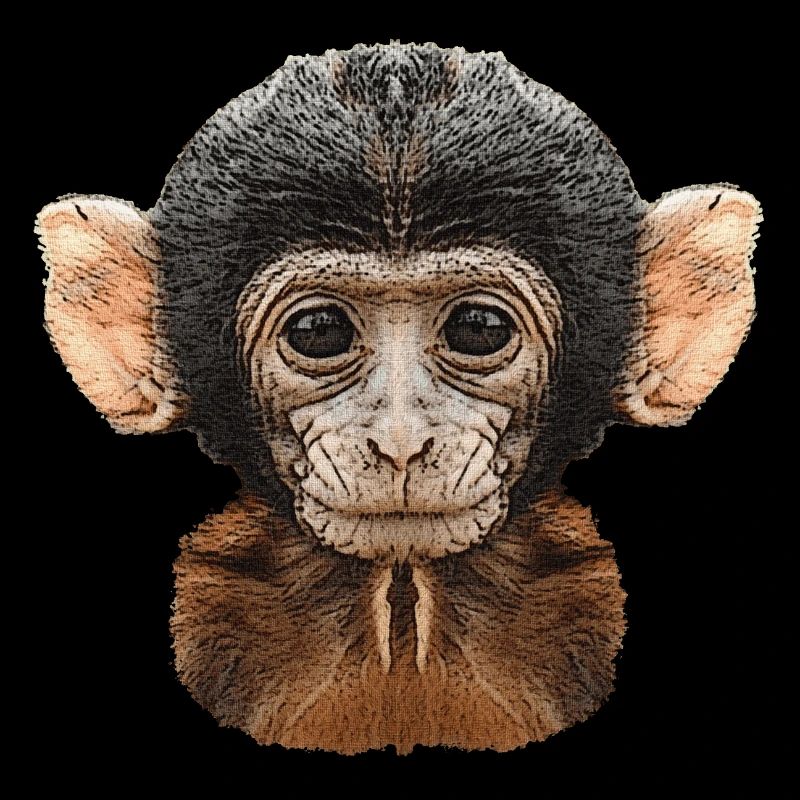 best wildlife designs, baby monkey canvas pattern