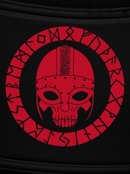 Red Viking skull