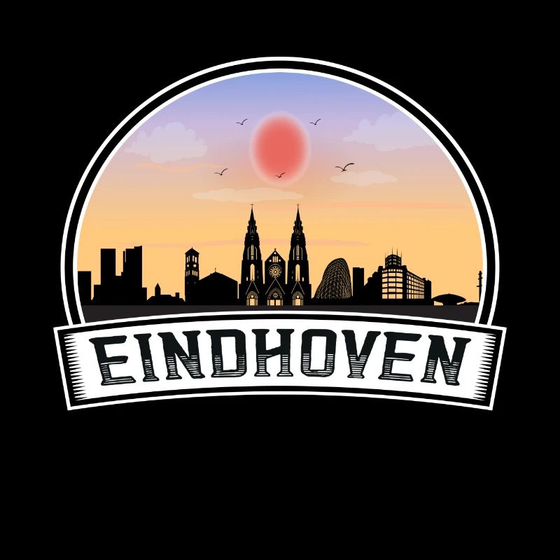 Eindhoven Pays-Bas Skyline Vintage Sunset Trave