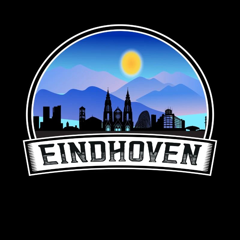 Eindhoven Pays-Bas Skyline Vintage Sunset Trave
