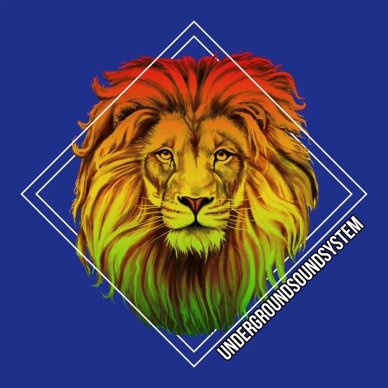Rainbow Lion Diamond Pattern