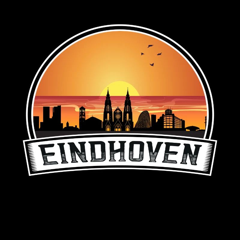 Eindhoven Pays-Bas Skyline Vintage Sunset Trave