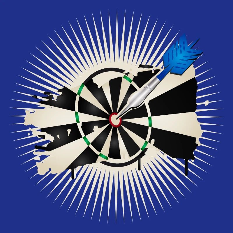 jeu de fléchettes radiant avec flèche de fléchette bleue