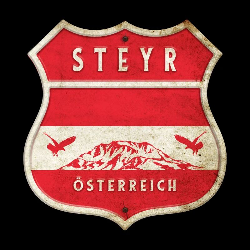 Steyr Autriche Armoiries Drapeaux Design
