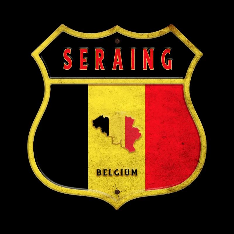 Seraing Belgium Coat of Arms Flags Design