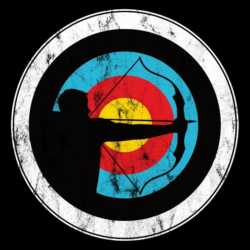 Archer and bowman with target archery