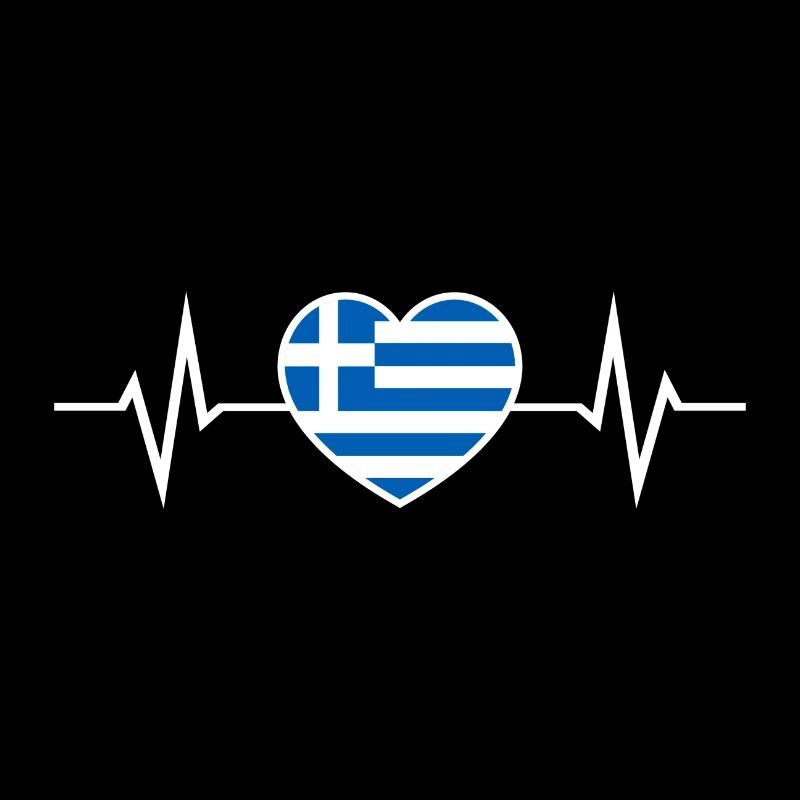 Grèce Heartbeat ECG Drapeau grec