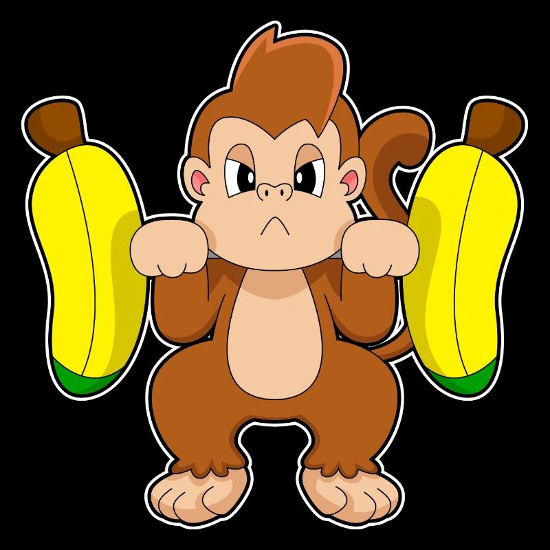 Affe Banane Hantel