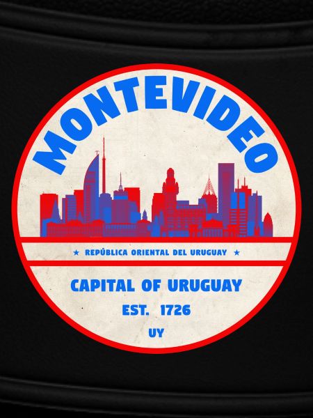 Montevideo Uruguay Skyline Emblem Design