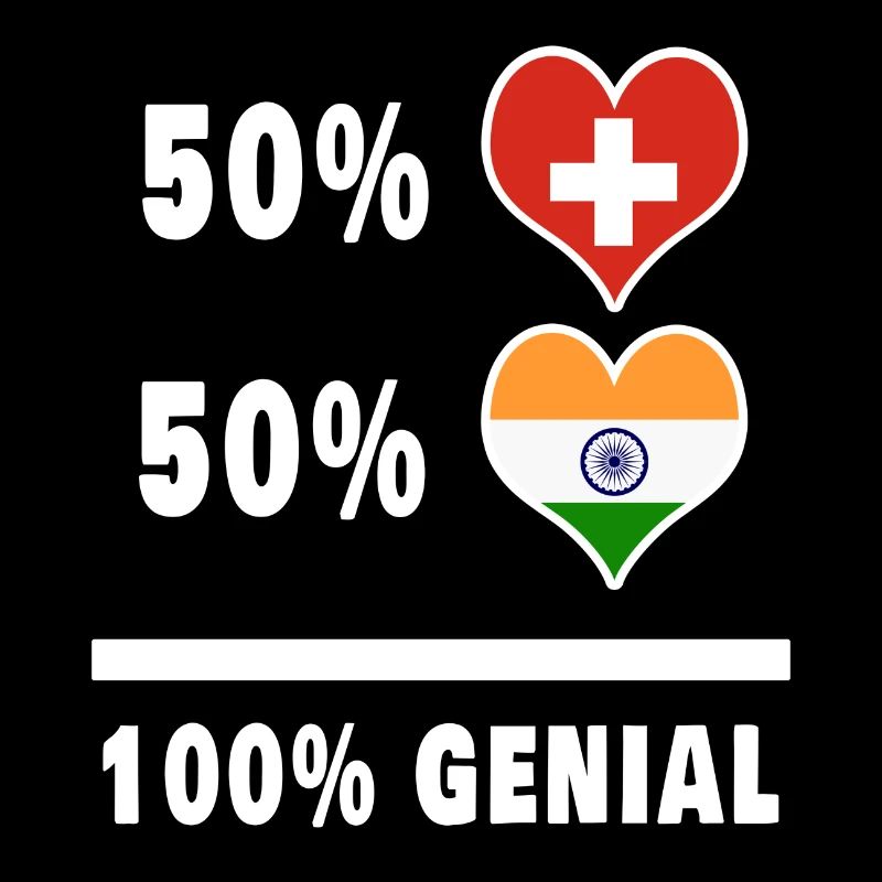 India and Switzerland 100% Awesome Flag