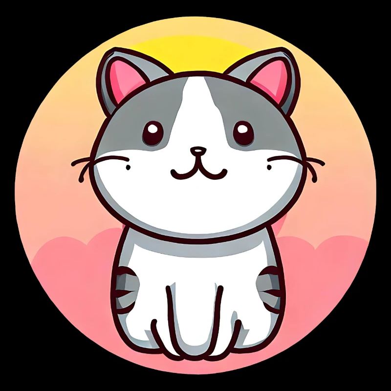 Chat mignon au coucher du soleil