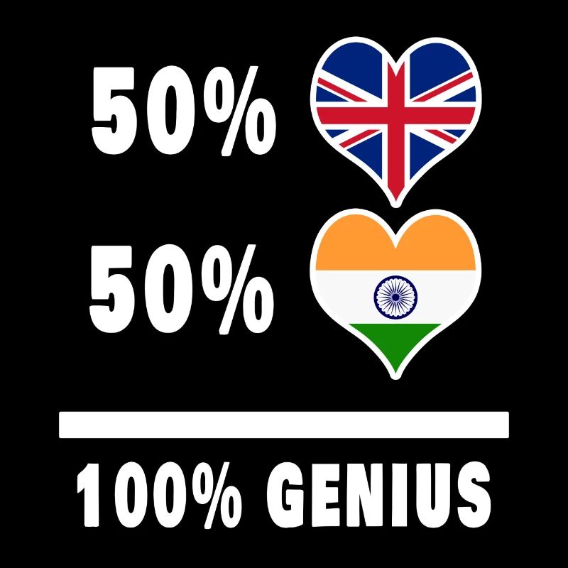 India and Great Britain 100% Genius Flag
